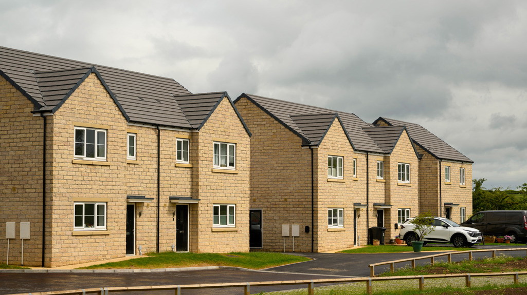 Semi detached houses on our Spofforth site with drive ways and black doors