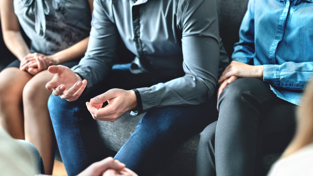 People sat together having a discussion