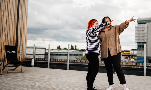 People on the rooftop of Yorkshire Housing's hub, The Place