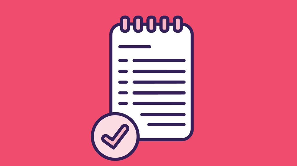 Notepad with checklist icon