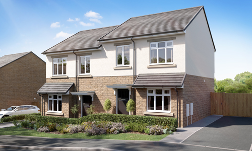 An artist's impression of semi detached houses