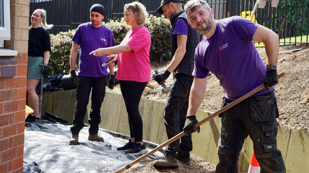 Group of people working in the community