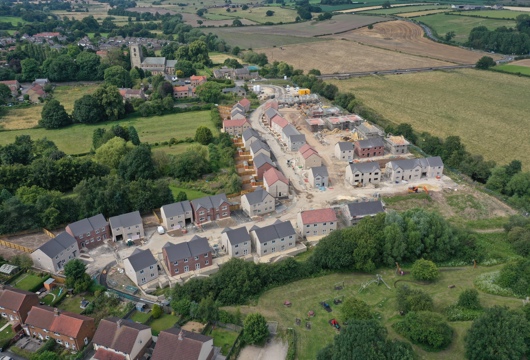 Aerial view of a housing estate